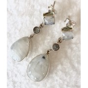 325 Boucles d'oreilles pierre de lune, argent sterling